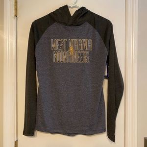 WVU Mountaineers hooded long sleeve top NWT